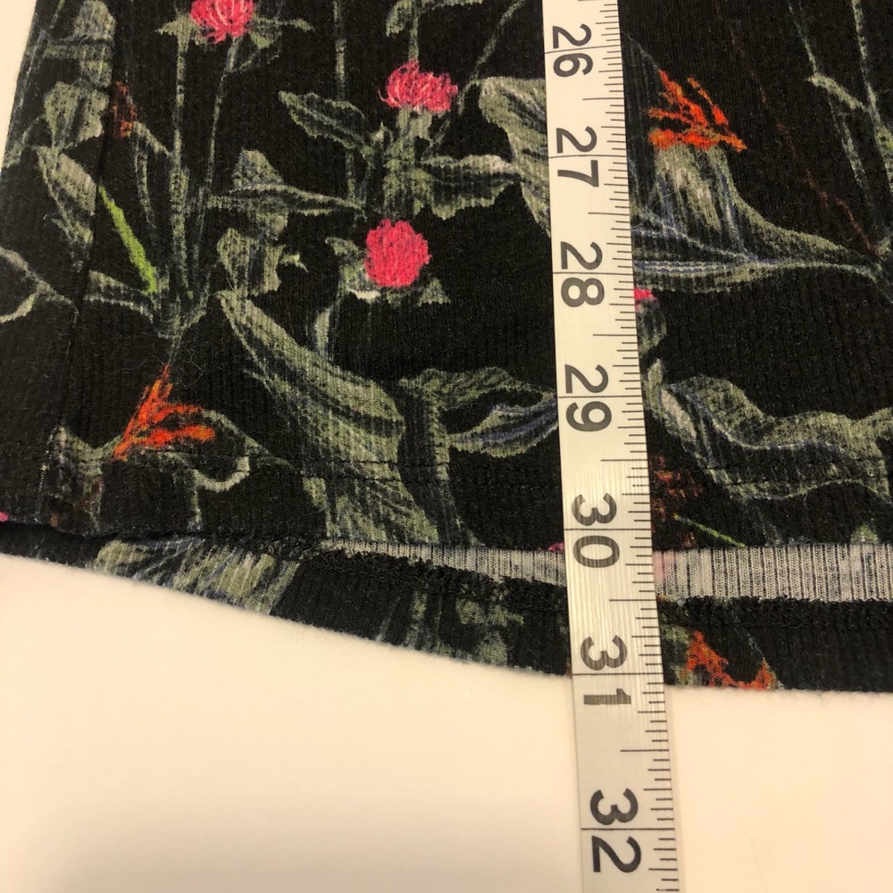 Topshop Black Floral Lace Up Fitted Mini Dress Ribbed Size 4 - Picture 10 of 10